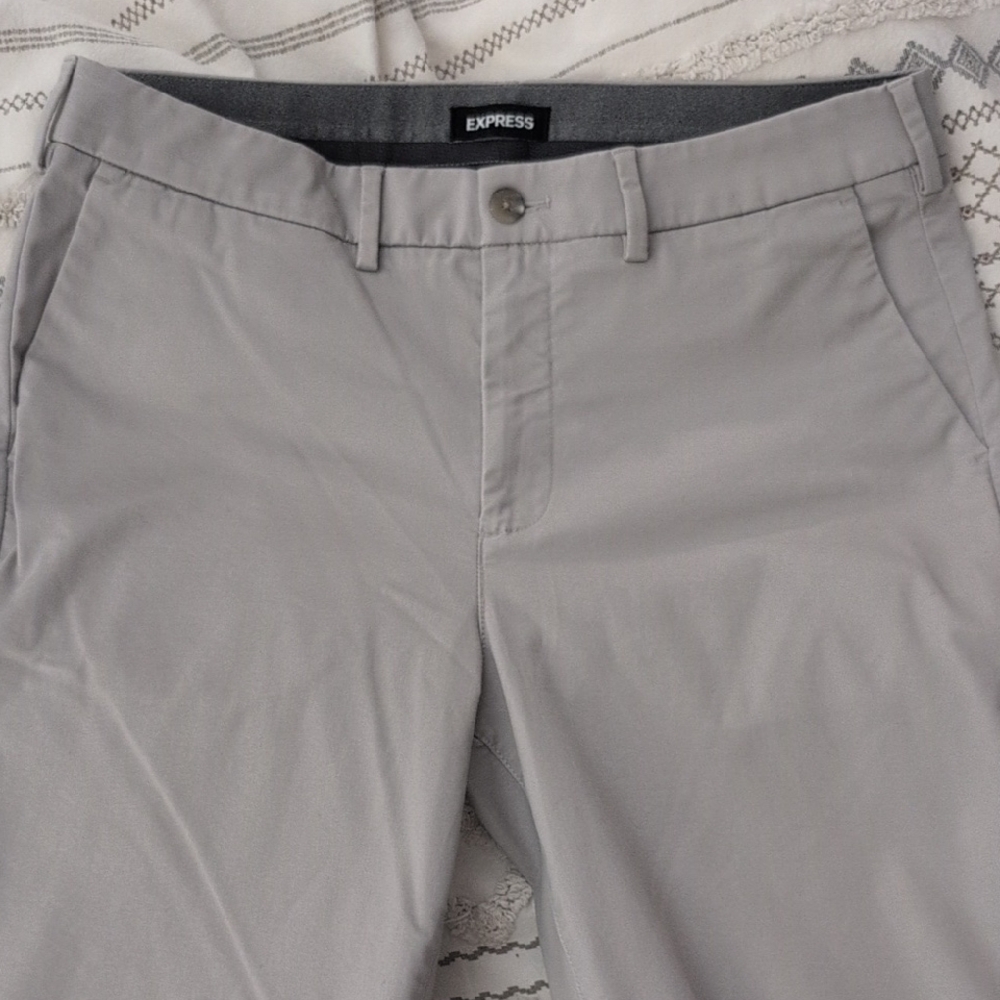 Express Men's Hyper Stretch Chinos Light Gray 34x32 EUC